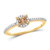 Image 1 : 1/3 CTW Round Brown Diamond Solitaire Bridal Wedding Engagement Ring 10kt Yellow Gold - REF-16A8N
