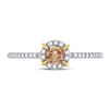 Image 2 : 1/3 CTW Round Brown Diamond Solitaire Bridal Wedding Engagement Ring 10kt Yellow Gold - REF-16A8N