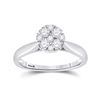 Image 1 : 1/2 CTW Round Diamond Cluster Ring 14kt White Gold - REF-57F3M