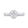 Image 2 : 1/2 CTW Round Diamond Cluster Ring 14kt White Gold - REF-57F3M