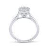 Image 3 : 1/2 CTW Round Diamond Cluster Ring 14kt White Gold - REF-57F3M