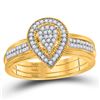 Image 1 : 1/5 CTW Diamond Teardrop Cluster Bridal Wedding Engagement Ring 10kt Yellow Gold - REF-25W5F