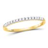 Image 1 : 1/6 CTW Round Diamond Wedding Single Row Ring 14kt Yellow Gold - REF-15H5W