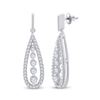 Image 1 : 3/4 CTW Round Diamond Teardrop Dangle Earrings 14kt White Gold - REF-65M9A