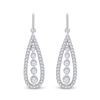 Image 2 : 3/4 CTW Round Diamond Teardrop Dangle Earrings 14kt White Gold - REF-65M9A