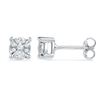 Image 1 : 1/5 CTW Round Diamond Cluster Earrings 10kt White Gold - REF-19T2K