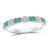 Image 1 : 1/4 CTW Round Emerald Diamond Stackable Ring 10kt White Gold - REF-15H5W