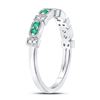 Image 3 : 1/4 CTW Round Emerald Diamond Stackable Ring 10kt White Gold - REF-15H5W