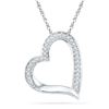 Image 1 : 1/8 CTW Round Diamond Heart Outline Pendant 10kt White Gold - REF-8T4K