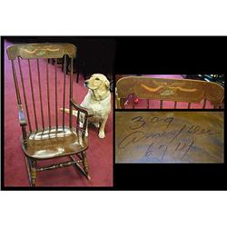 Rocking chair with stenciled back Our 