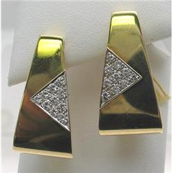 18kt yellow gold .5ctw diamond earrings