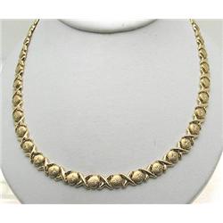 14kt yellow gold Xs and Os necklace w