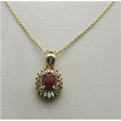 1.15ct ruby and .50ctw diamond pendant 