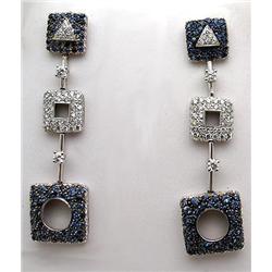 Dangle earrings 1.31ktw of sapphires an