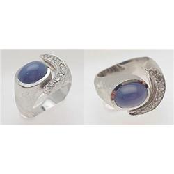 Ring with blue Linde star and diamonds 
