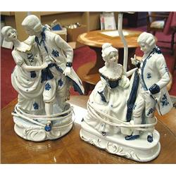 Pair of porcelain contemporary lamps, o