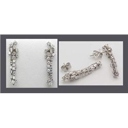 14kt white gold diamond earrings with r