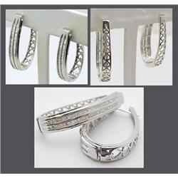 14kt white gold hoops with 3.68ctw of b