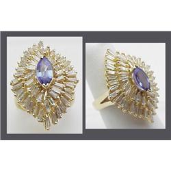 14kt Tanzanite and diamond ring.  1.00c