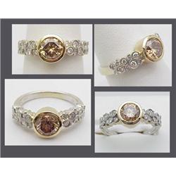 14kt yellow gold ring with a .75ct fanc