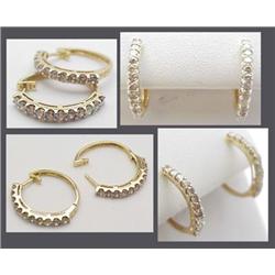 14kt yellow gold hoop earrings with 22 