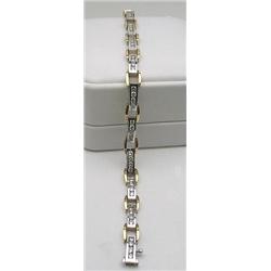 3.28ctw two tone diamond bracelet 17.9g