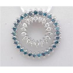 Circle pendant blue and white diamonds 