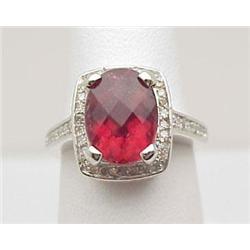 Ladys ring pink tourmaline center ston