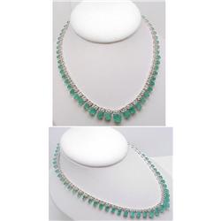 Ladys necklace with 57 emeralds 27.52C
