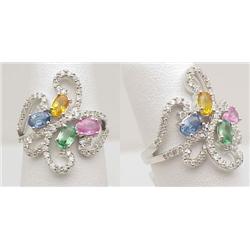 Ladys ring with multi color sapphires 