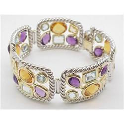 Ladys bracelet 14kt two-tone with amet