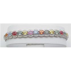 Ladys bracelet with multi color sapphi