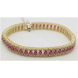 Ladys bracelet with 48 oval rubies 9.6