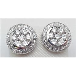 Diamond earrings 2Ctw 14kt white gold
