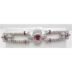 Ladys bracelet with 4.90ctw rubies and