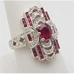 Ladys ring with 1.94Ctw rubies and .16