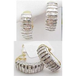 Baguette diamond earrings 2.00Ctw 14kt 