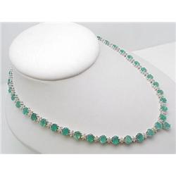 Ladys necklace with 42 oval emeralds 3