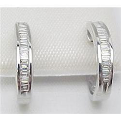 Diamond hoop earrings 1/2Ctw baguette d