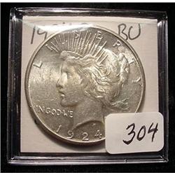 1924-S Peace Silver Dollar  BU