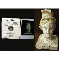 Terracotta head 3-5 BC of a  Dionysos