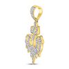 Image 2 : 1/3 CTW Mens Round Diamond Allah Arabic Script Charm Pendant 10kt Yellow Gold - REF-24T3K