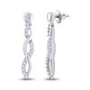 Image 1 : 1/4 CTW Round Diamond Dangle Earrings 10kt White Gold - REF-24R3H