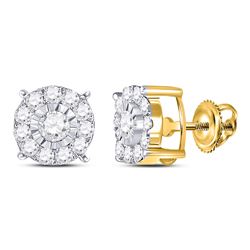 5/8 CTW Round Diamond Fashion Stud Earrings 10kt Yellow Gold - REF-33N6Y