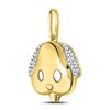 Image 2 : 1/12 CTW Round Diamond Puppy Dog Emoji Animal Pendant 10kt Yellow Gold - REF-10N8Y