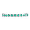 Image 2 : 1/5 CTW Round Emerald Square Dot Stackable Ring 10kt White Gold - REF-11X9T