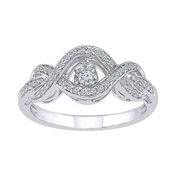 1/4 CTW Round Diamond Moving Twinkle Solitaire Ring 10kt White Gold - REF-27R5H
