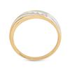 Image 3 : 1/6 CTW Mens Round Diamond Wedding Ring 10kt Two-tone Gold - REF-19Y2X
