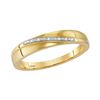 Image 3 : 1/12 CTW His & Hers Round Diamond Square Matching Bridal Wedding Ring 10kt Yellow Gold - REF-35K9R