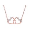 Image 1 : 1/20 CTW Round Diamond Heart Pendant 10kt Rose Gold - REF-10F8M